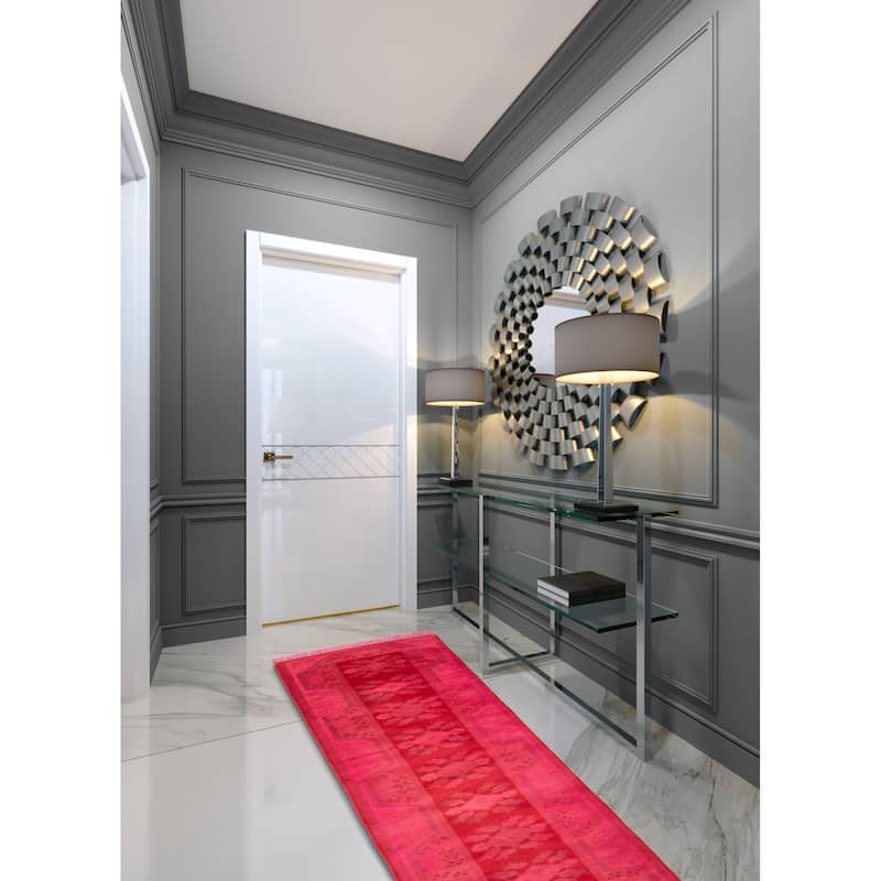 ECARPETGALLERY Hand-knotted Color Transition Red Wool Rug - 2'10 x 9'7