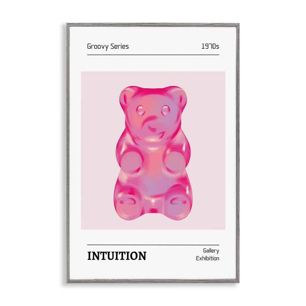 Stupell Intuition Phrase Candy Bear Framed Giclee Art Design By LSR Design Studio