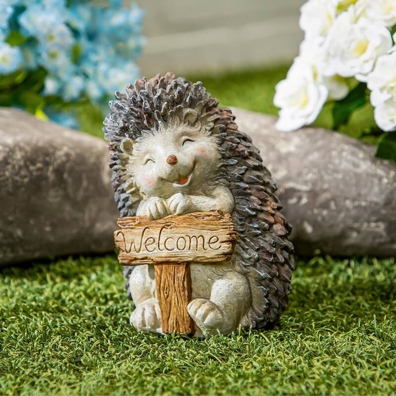 7" Resin Welcoming Hedgehog Statue