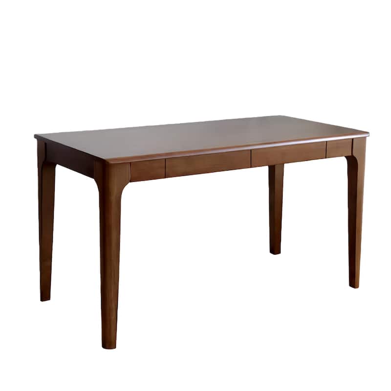 Solid Wood Mid-Century Modern Desk with Drawers for Home Office