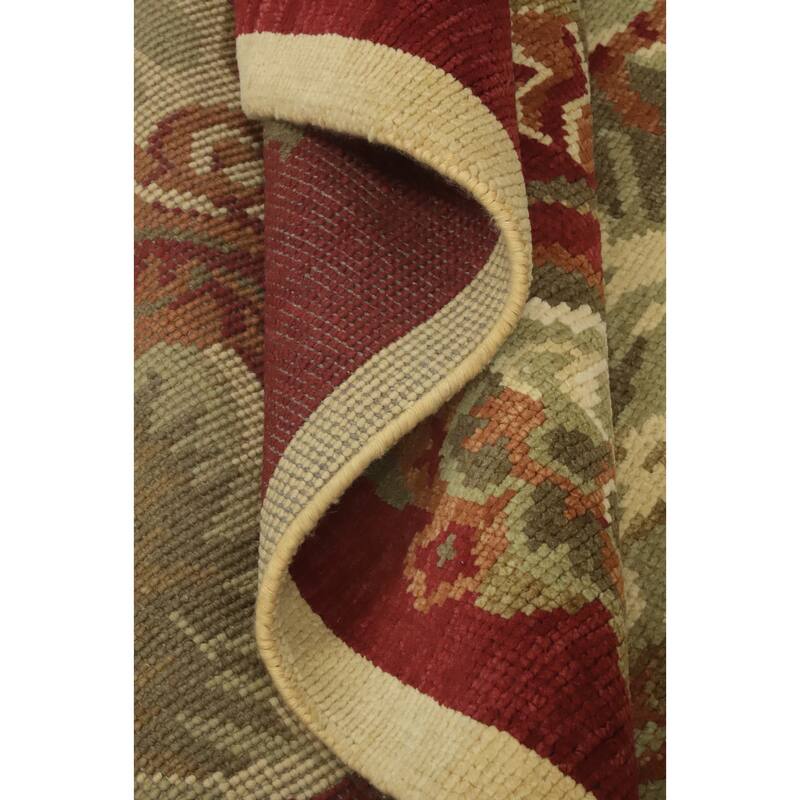 Red Floral Indian Area Rug 6x10 - 10' 1'' X 6' 5''