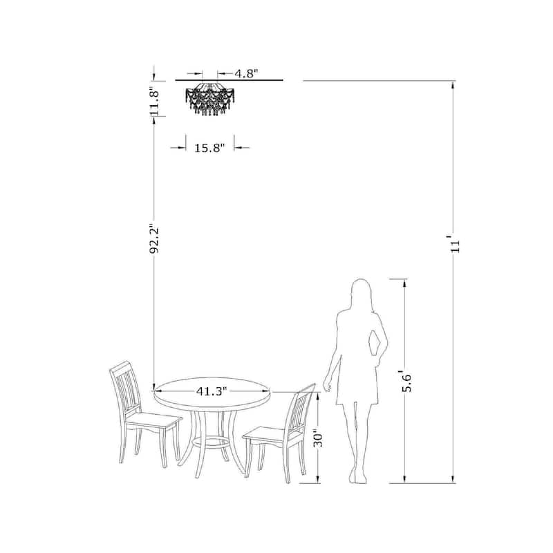 Dalia Elegant Indoor 3-light Crystal Flush Mount