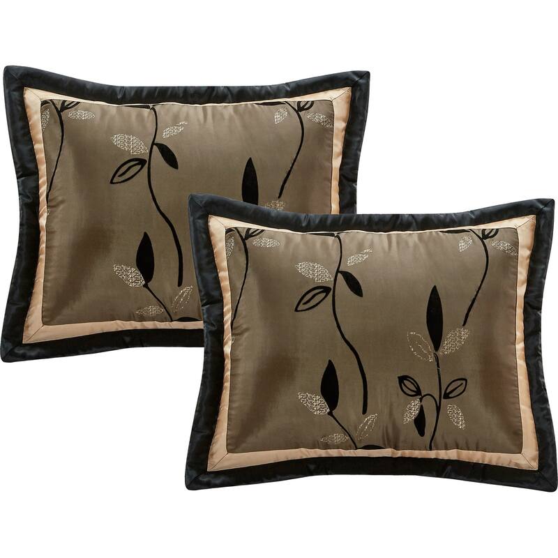 Nanshing Jolene 7 Piece Flocked Modern Leaves Comforter Set