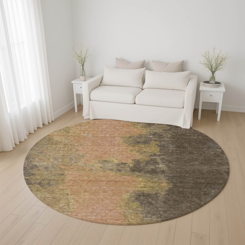 Premium Washable Super Soft Vintage Traditional Mayfield Rug - Fudge - 8' x 8'