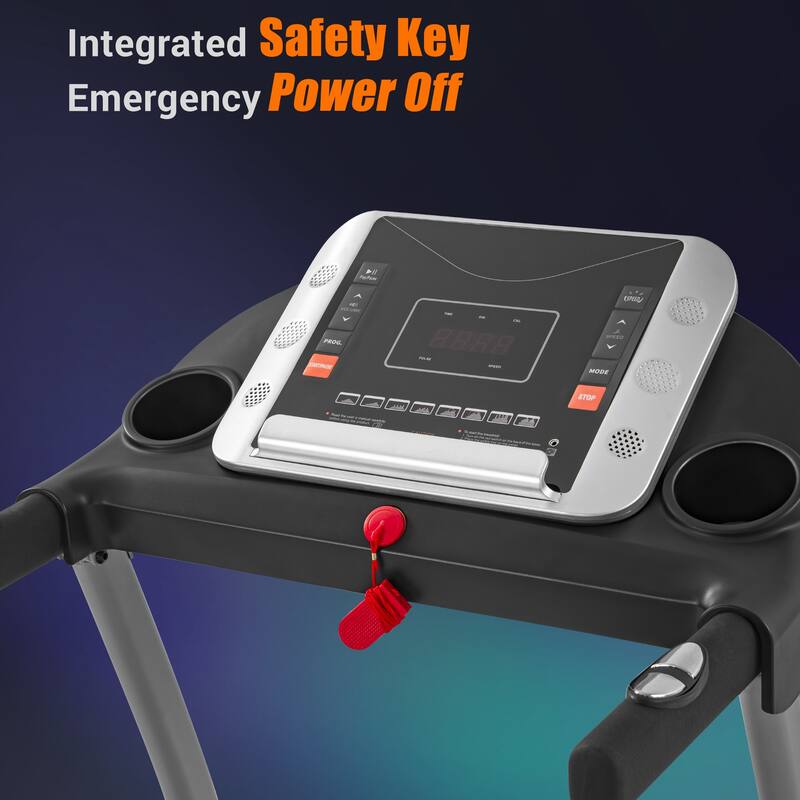 Easy Folding Treadmill for Home Use, 2.5HP Electric Running, Jogging & Walking Machine with Device Holder & Pulse Sensor