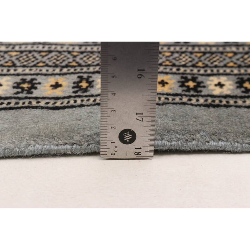 Finest Peshawar Bokhara Grey Rug 8'1" x 10'5" - 8'1 x 10'5