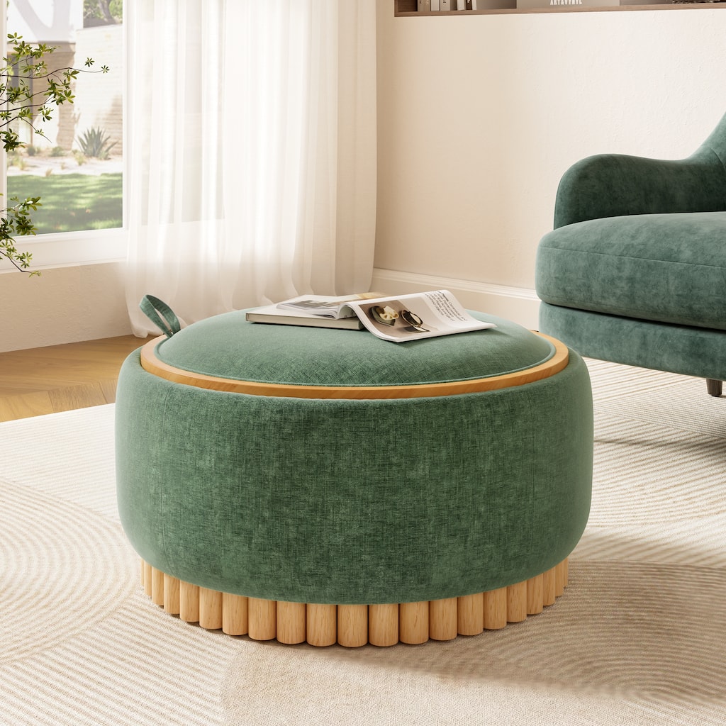 Modern Round Tufted Ottoman