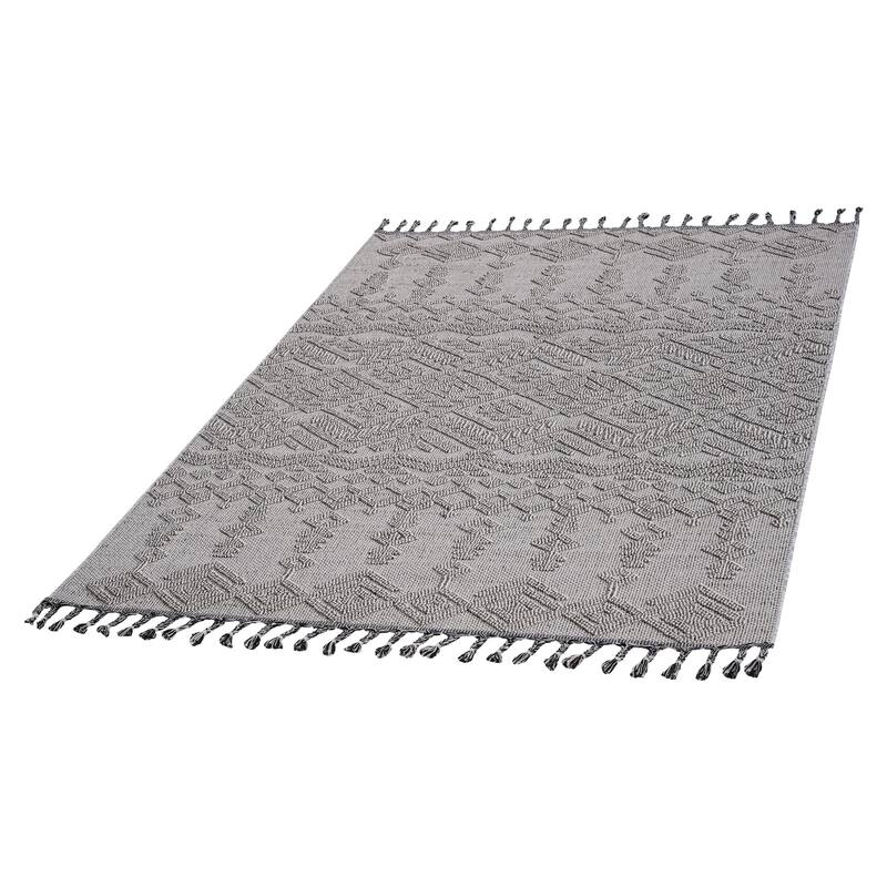 LOOM & LUXE Collection White/White/Traditional Indoor/Outdoor Area Rug