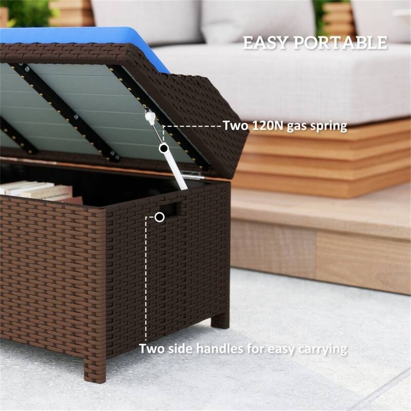 2-in-1 Bench with Storage, Plush Seat Cushion & Heavy-Duty Frame - 40.25" W x 20" D x 20.5" H