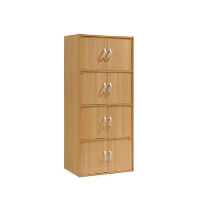 54" Beech Beige Multi-Purpose Bookcase Cabinet with Doors