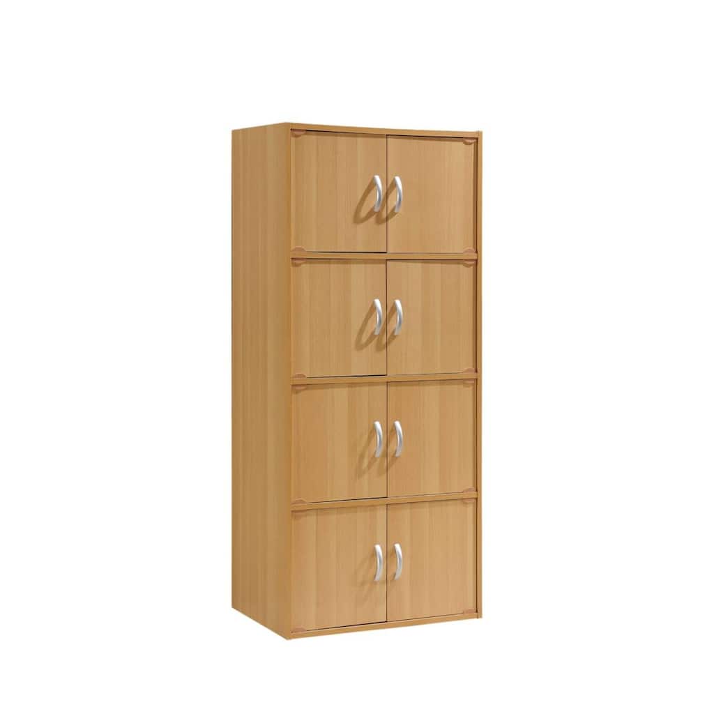54" Beech Beige Multi-Purpose Bookcase Cabinet with Doors