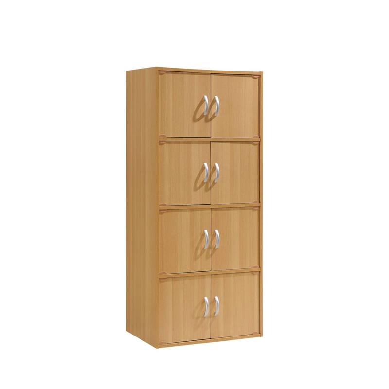 54" Beech Beige Multi-Purpose Bookcase Cabinet with Doors