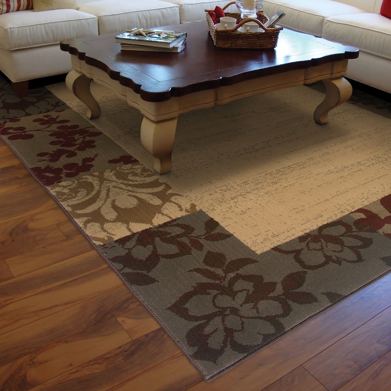 Style Haven Alissa Beyond Borders Floral Ipressions Color Block Area Rug