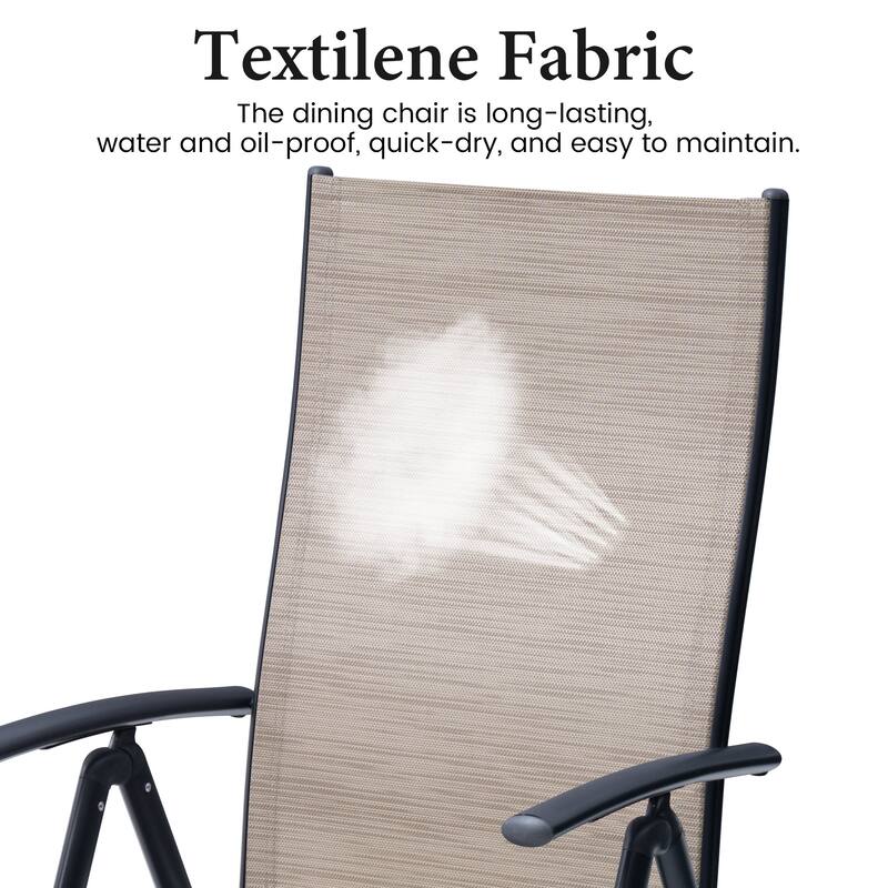 7-Piece Outdoor Patio Dining Set Expandable Rectangular Aluminum Dining Table Folding Chairs