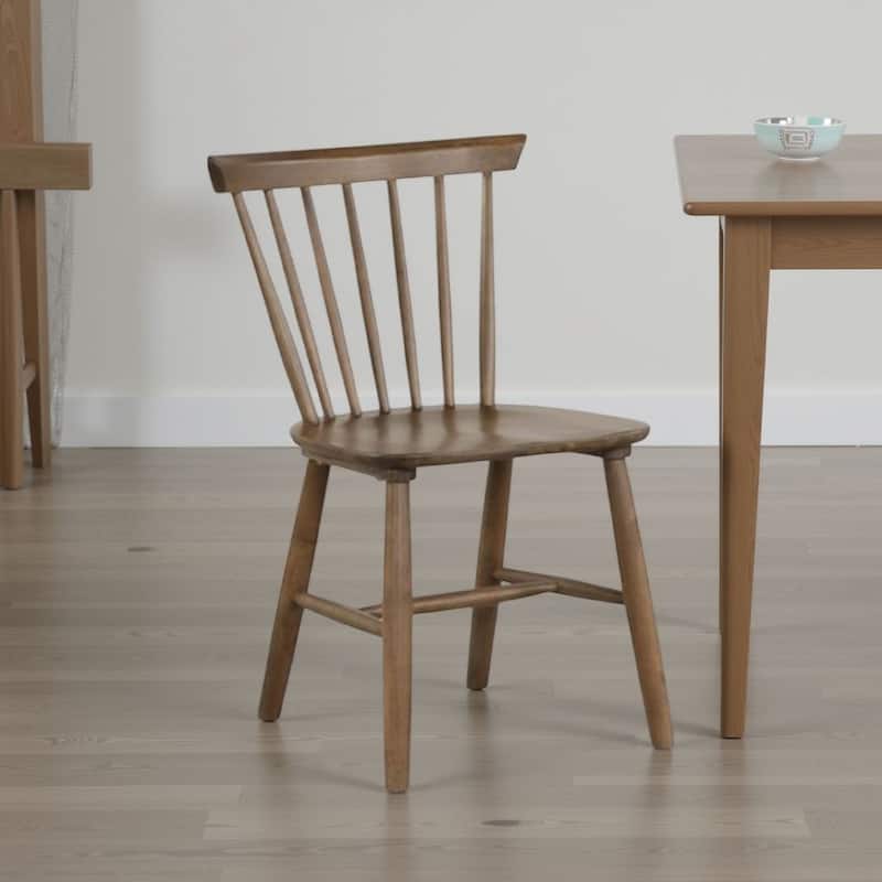 Baylee Side Dining Chair Set of 2, Spindle Back, Tapered Legs, Walnut Wood
