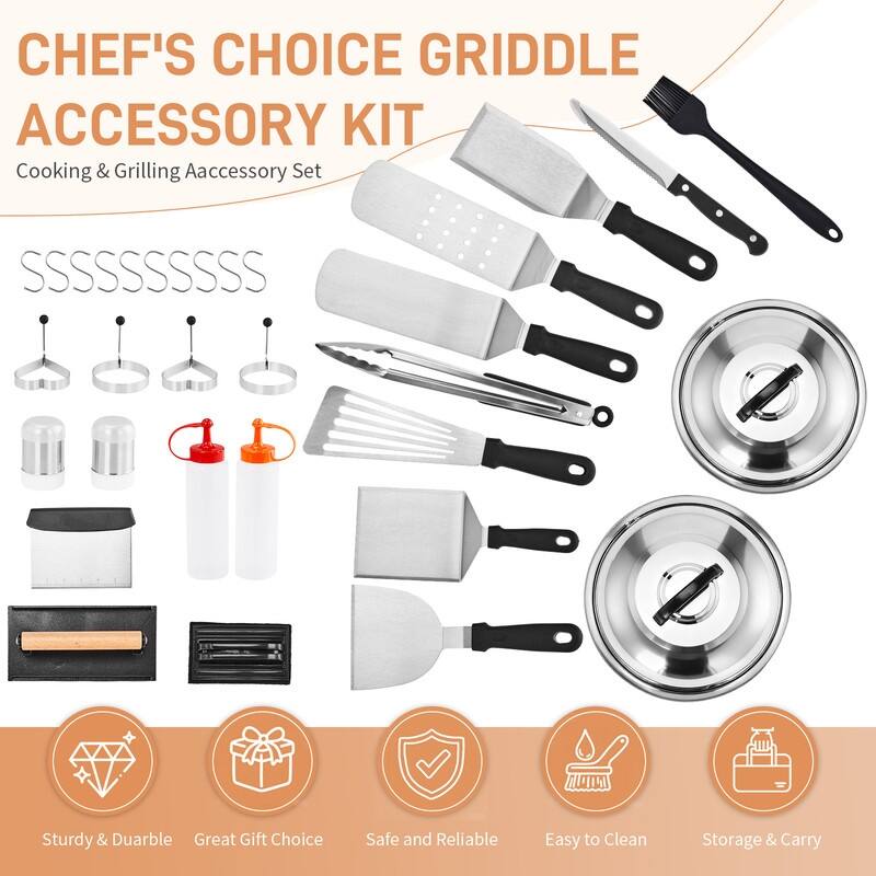 19 Pcs Stainless Steel Teppanyaki Grill Tool Set Outdoor Camping Cookware Set - 19 PCS