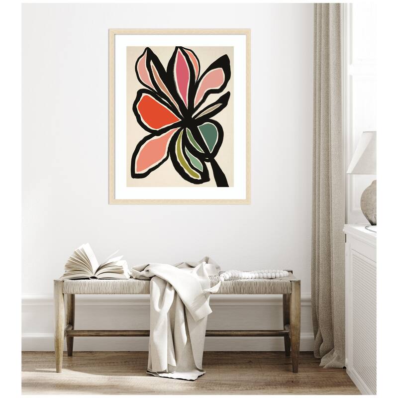 Kate and Laurel Framed Art Midnight Floral 1 by Alicia Bock