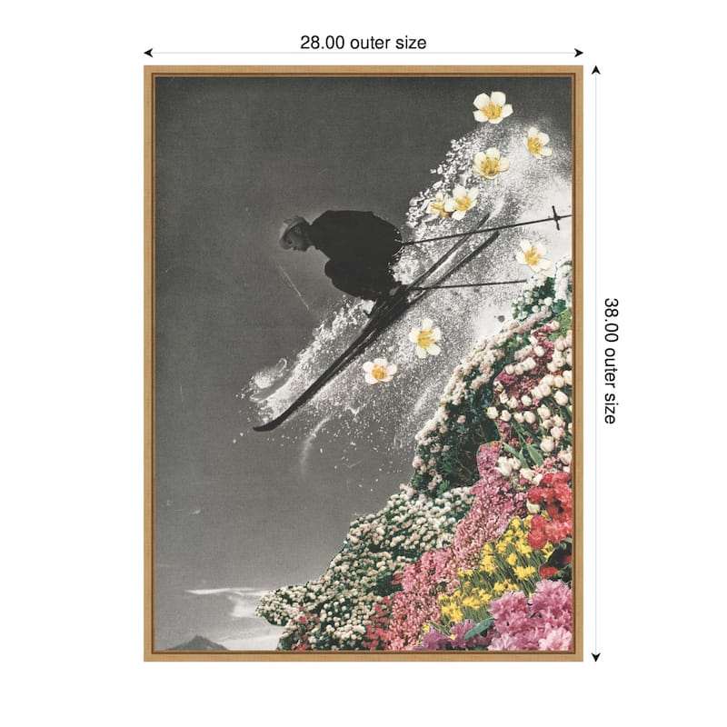 Kate and Laurel Sylvie Spring Skiing Framed Canvas by Sarah Eisenlohr