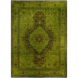 Overdyed One-of-a-Kind Hand-Knotted Area Rug - Green - 10' 2