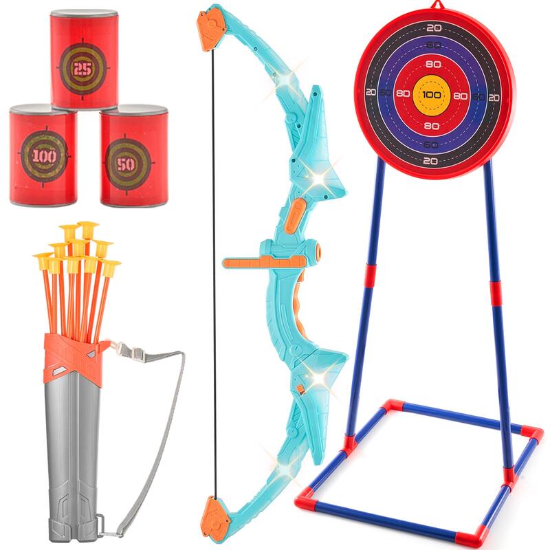 Bow and Arrow Set for Kids Outdoor Toy for Boys & Girls 6+ Years Old - 1 set of standing target 5 years old+