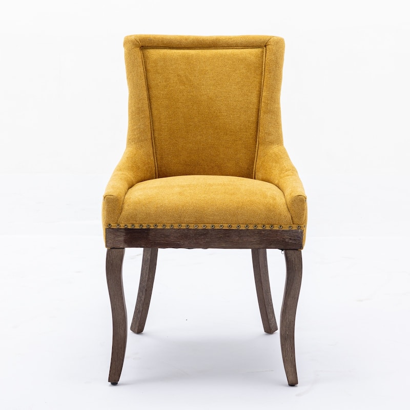 Traditional Tufted Ultra Upholstered Wingback Dining Chair Set of 6