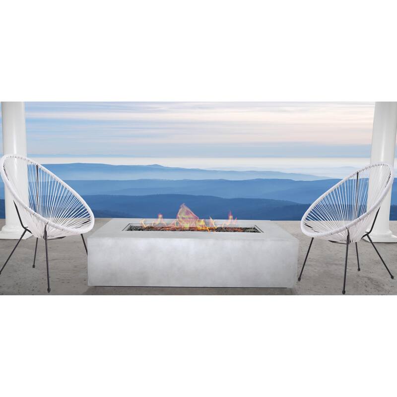 Acapulco Chair With Resort Grade Fire PIt Lounge - White