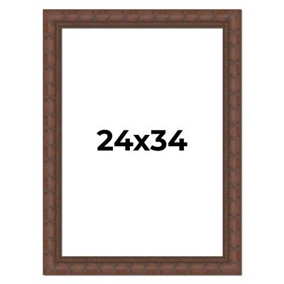 24x34 Frame Pewter Solid Wood Picture Frame Width 1.625 Inches | Interior Frame Depth 0.6875 Inches