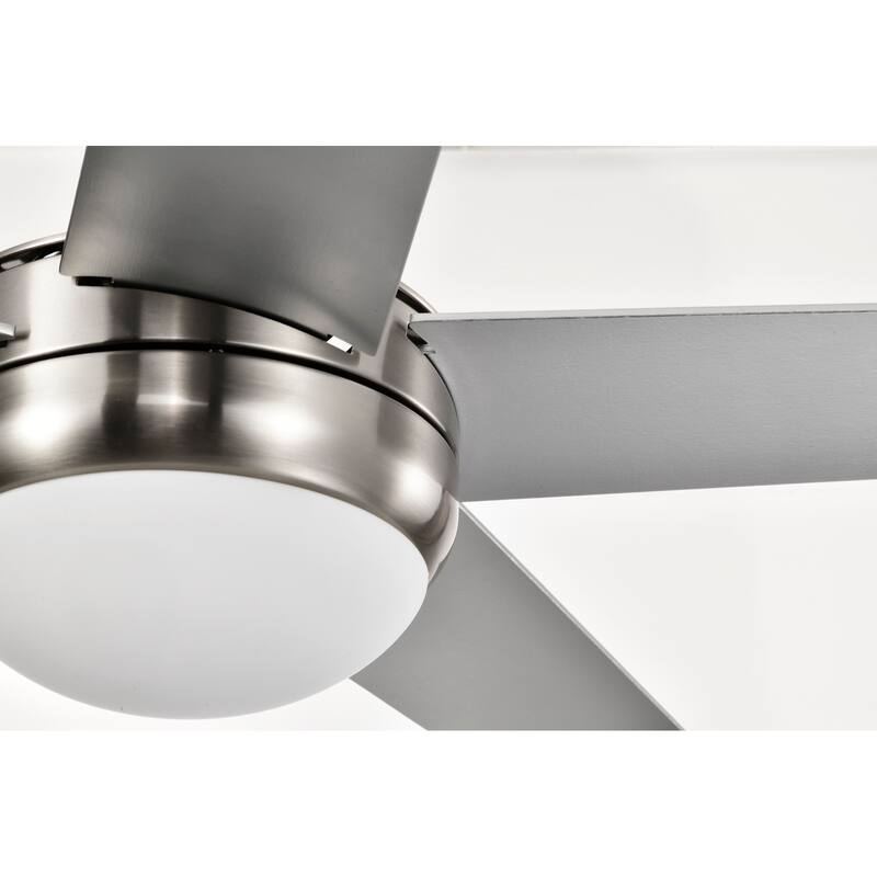 52 in. LED Indoor Brushed Nickel 5-Blade Ceiling Fan - 6-Speed Remote & Wall Control, 3CCT LED Light Kit - Brushed Nickel