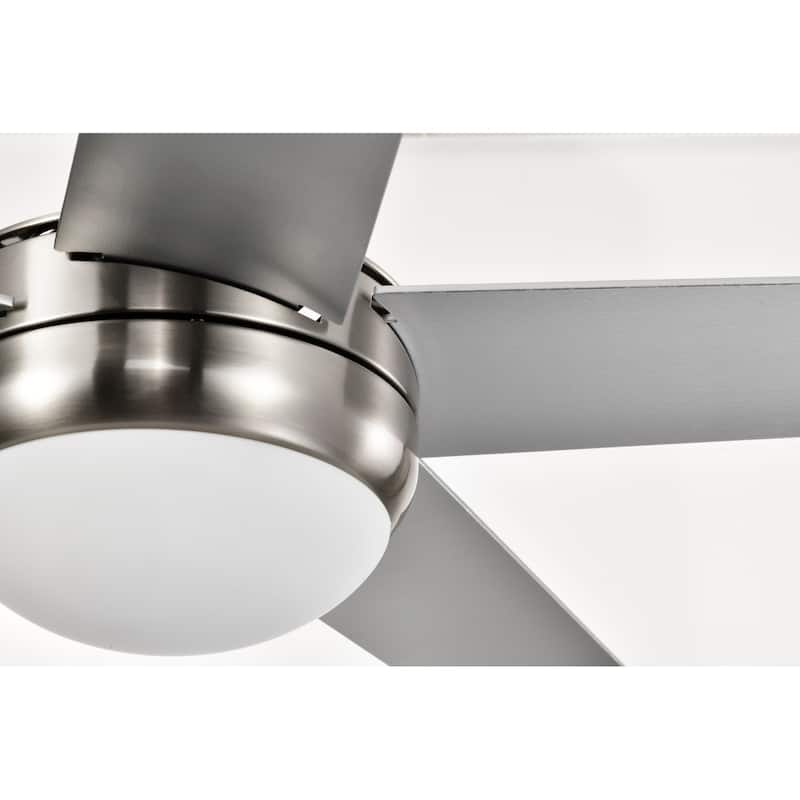 Brushed Nickel 52 in. Integrated LED Indoor 5-Blade Ceiling Fan with Light Kit and Wall Control - Brushed Nickel