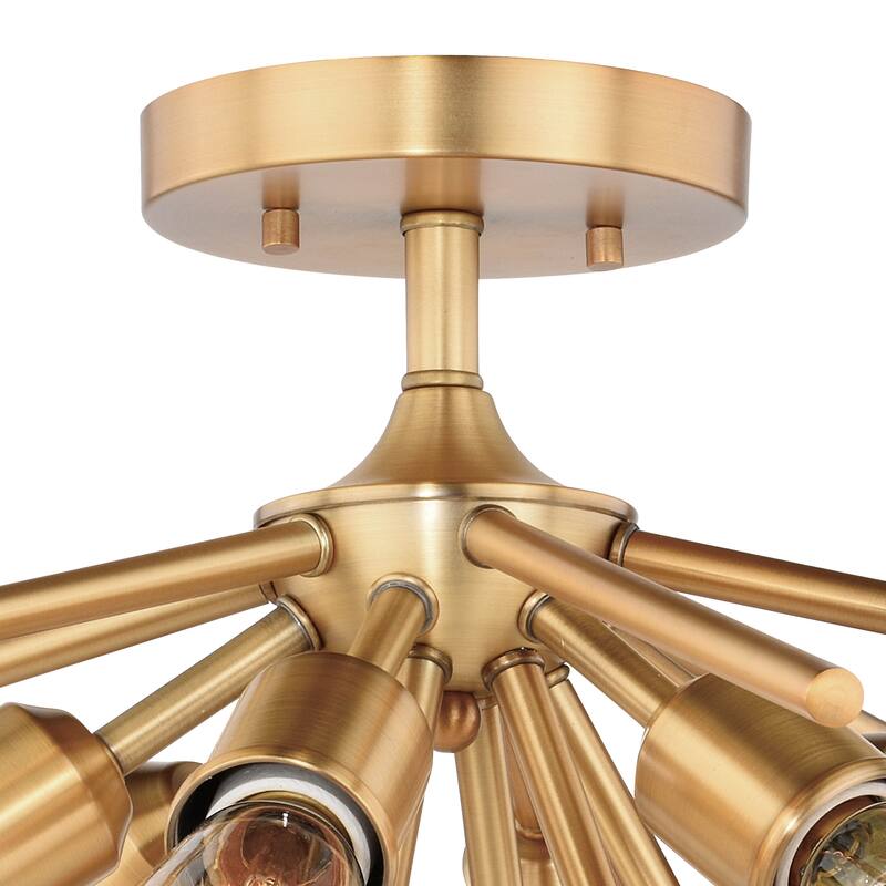 Estelle 24-in W Mid-Century Modern Sputnik Semi Flush Mount Ceiling Light - 24-in W x 14.5-in H x 24-in D
