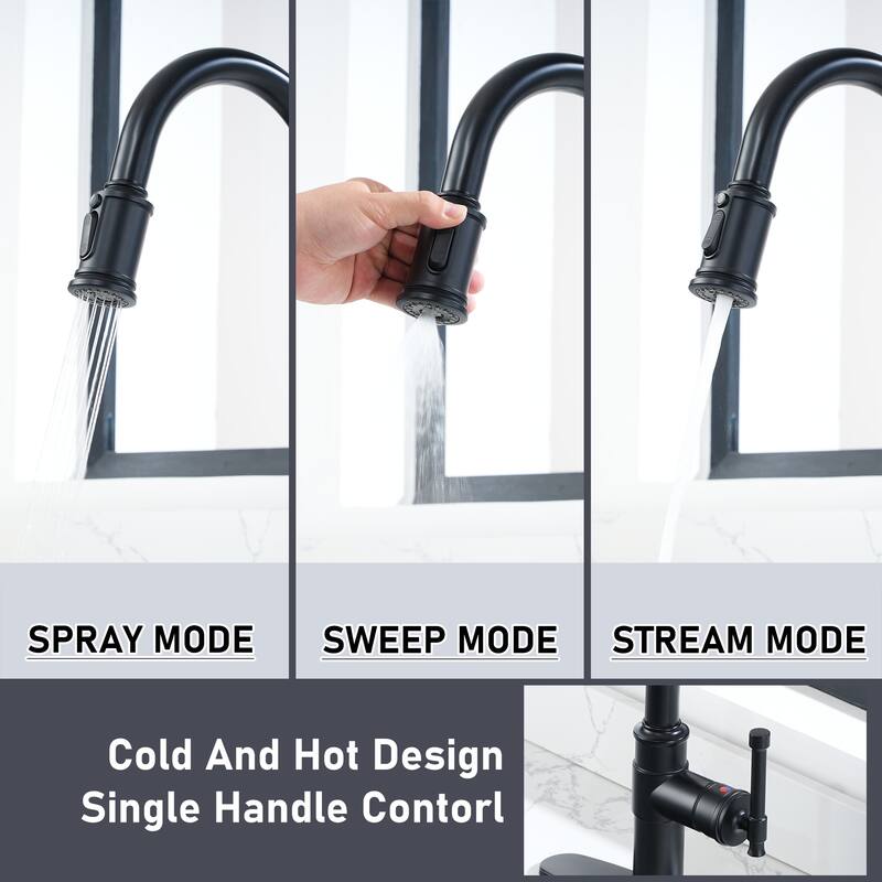 Clihome 3-Function Kitchen Faucets with Soap Dispenser