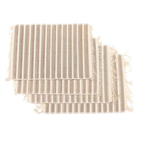 Novica Handmade White Woods Natural Fiber And Cotton Placemats (Set Of 4) - 19.25" L x 13.5" W