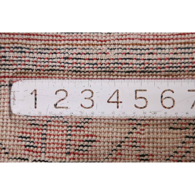 Hand Knotted Oriental 100% Wool Carpet Traditional Geometric Red Botemir Area Rug - 6' 7'' X 4' 2''