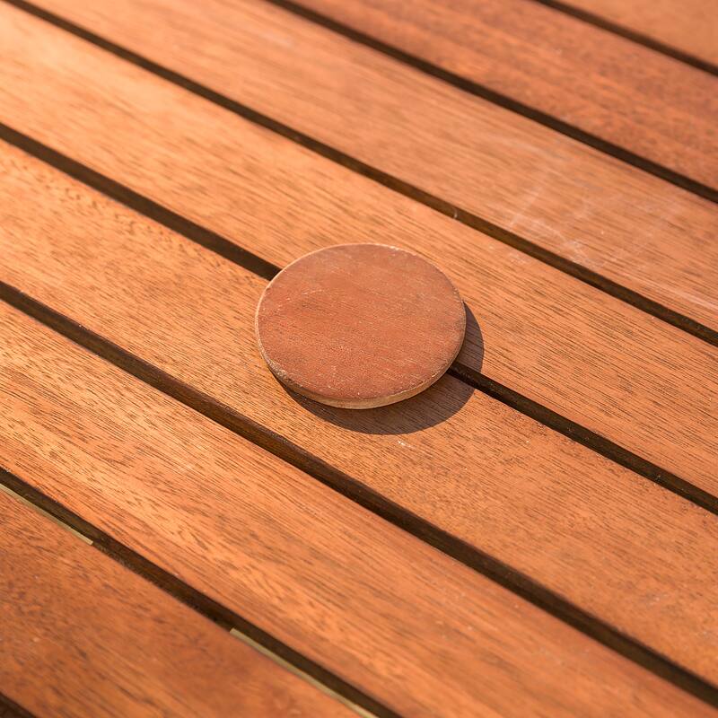 31" x 31" Eucalyptus Wood Outdoor Square Bistro Table