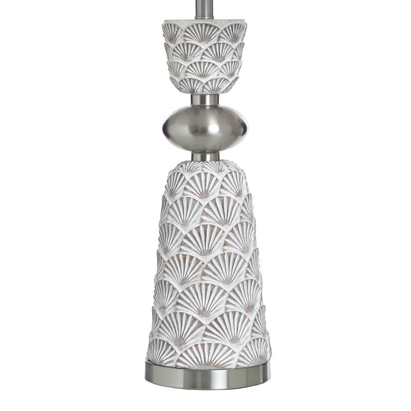 StyleCraft Poly & Steel Table Lamp - Saponay - Beige Shade