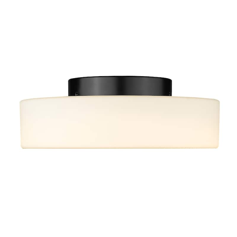 Golden Lighting 3136-FM OP Toli 12" Wide LED Semi-Flush Drum Ceiling