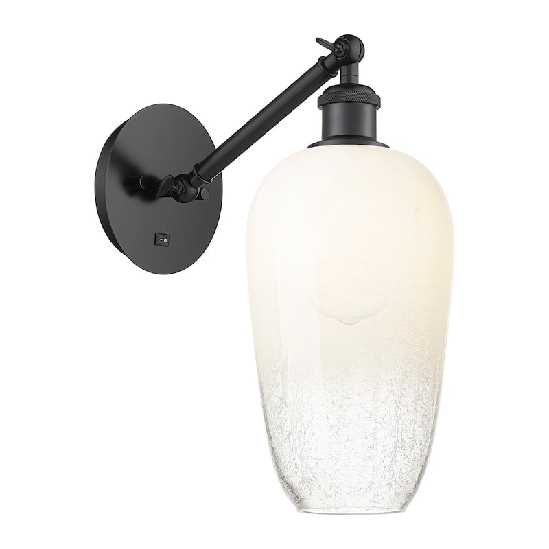 Innovations Lighting 317-1W-15-7 Brookhaven Flute Sconce Brookhaven - Matte Black / Opal