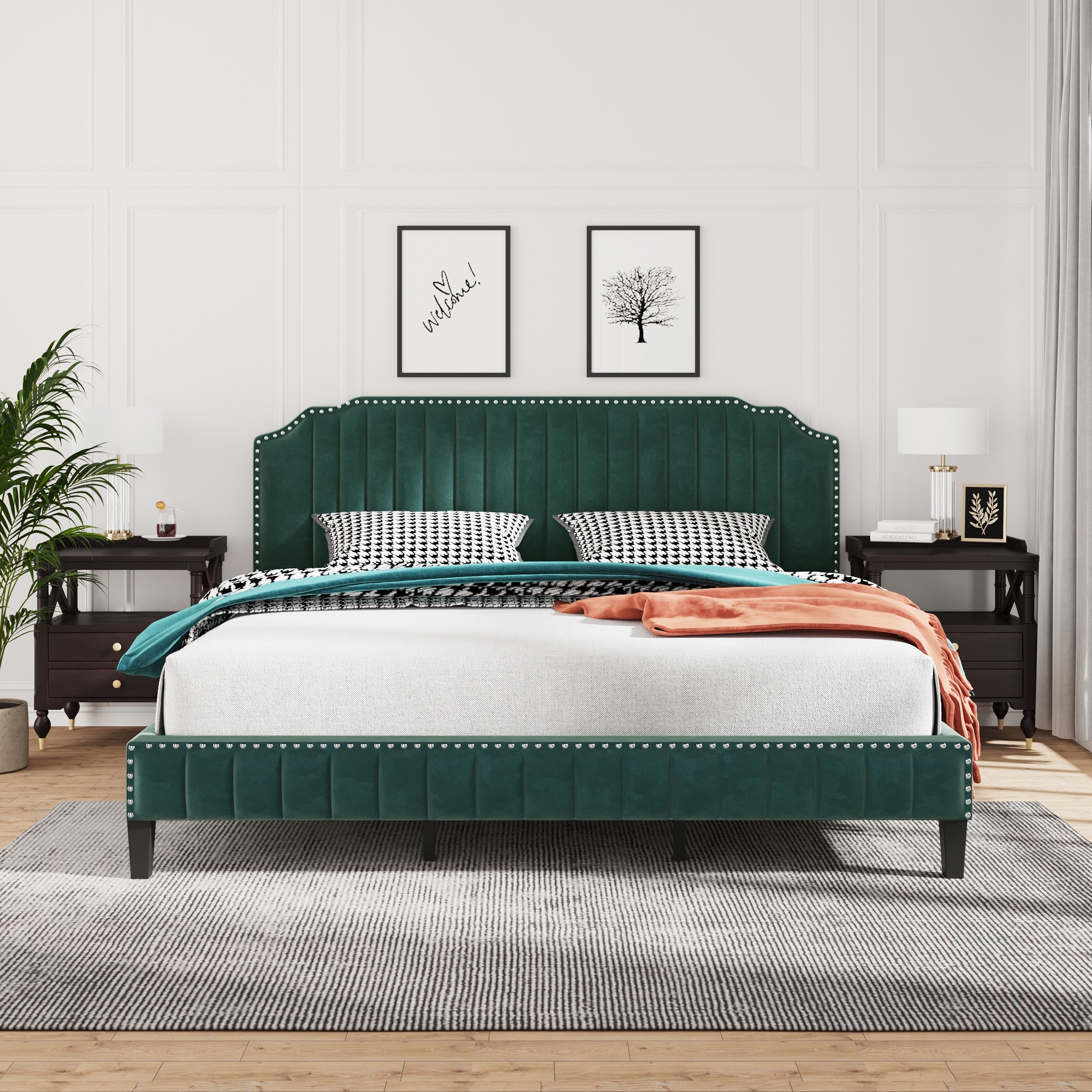 Solid slat king size bed deals