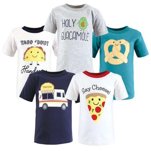 slide 1 of 1, Hudson Baby Toddler Boy Short Sleeve T-Shirts, Fun Food 2T - Fun Food