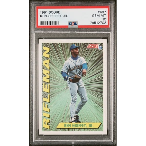 ken griffey jr graded cards Ken Griffey Jr. Fleer Rookie 1997 23K Gold Sculptured Card Graded Gem Mint 10