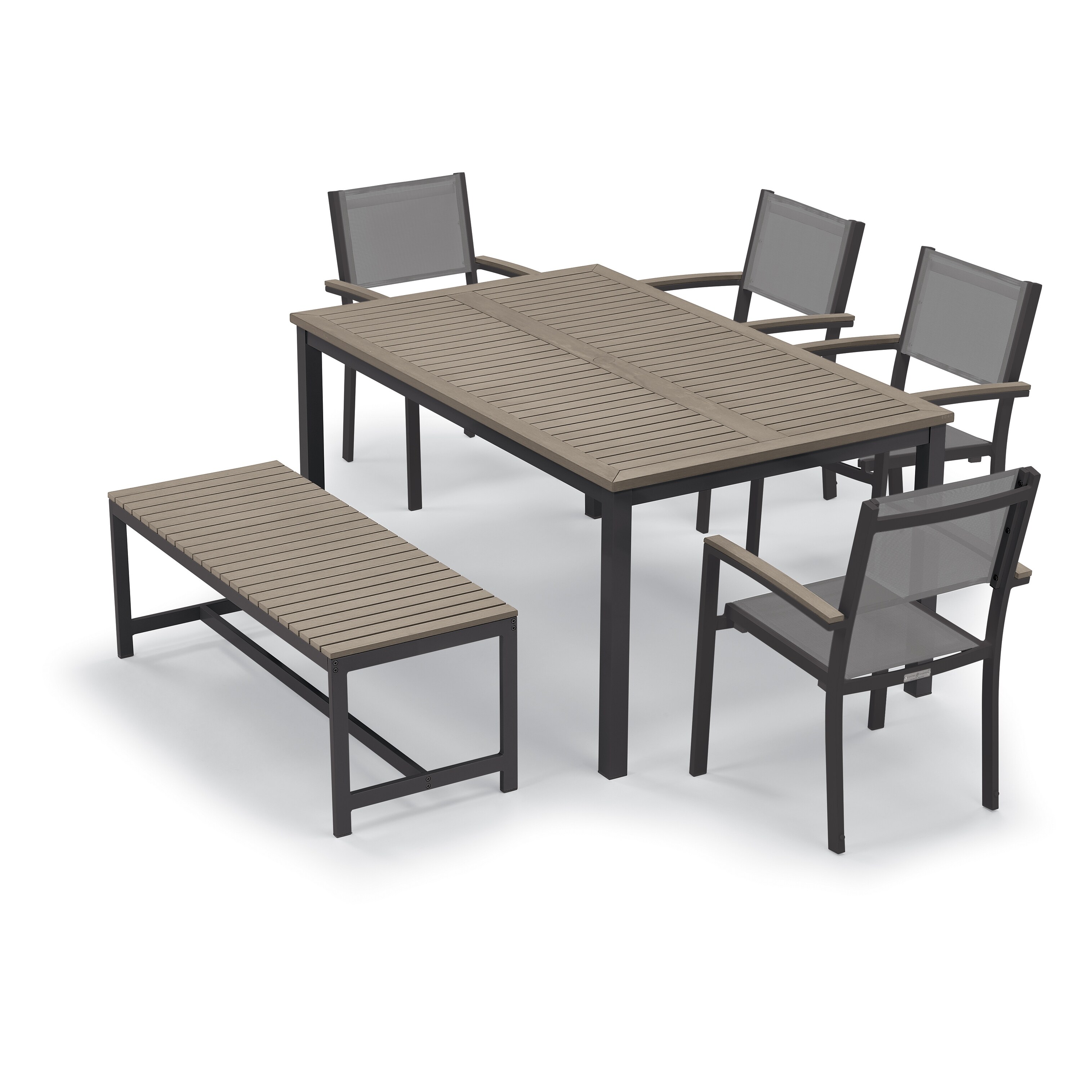 Oxford Garden Travira 63 inch Carbon Tekwood Rectangular Dining