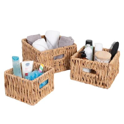 Honey-Can-Do Natural Wicker Nesting Square Baskets (Set of 3)