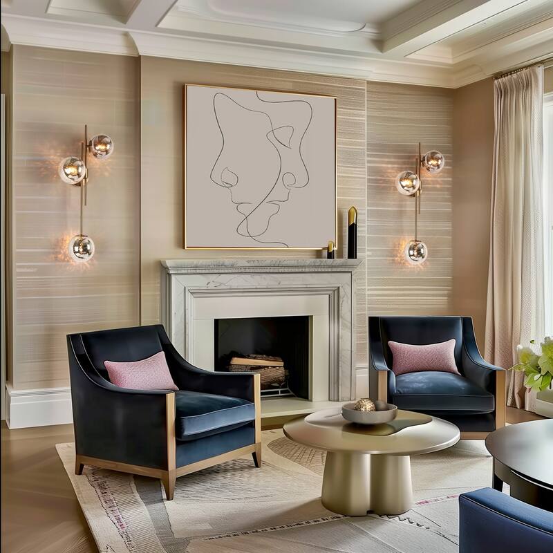 Bola Modern Gold 3-Light Chandelier Orb Glass Vanity Lights Wall Sconces