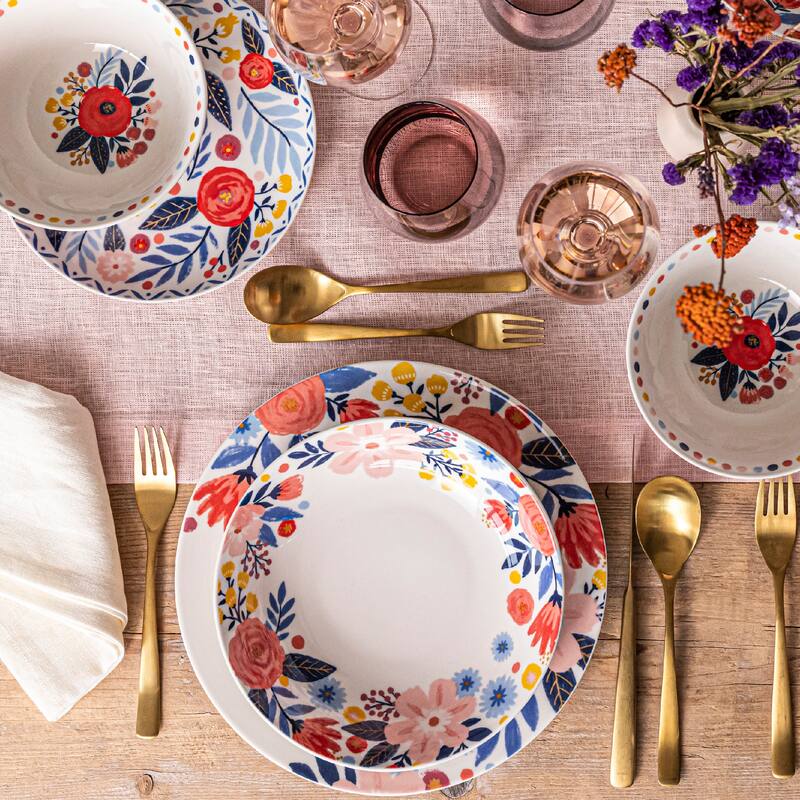 over&back x Jess Phoenix Stoneware Dinner Bowls, Set of 4