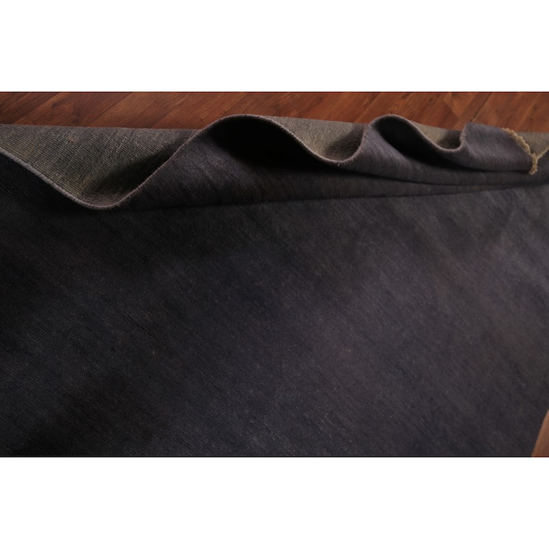 Grays & Blues Gabbeh Modern Area Rug Hand-Knotted Wool Carpet - 5'3" x 7'10"