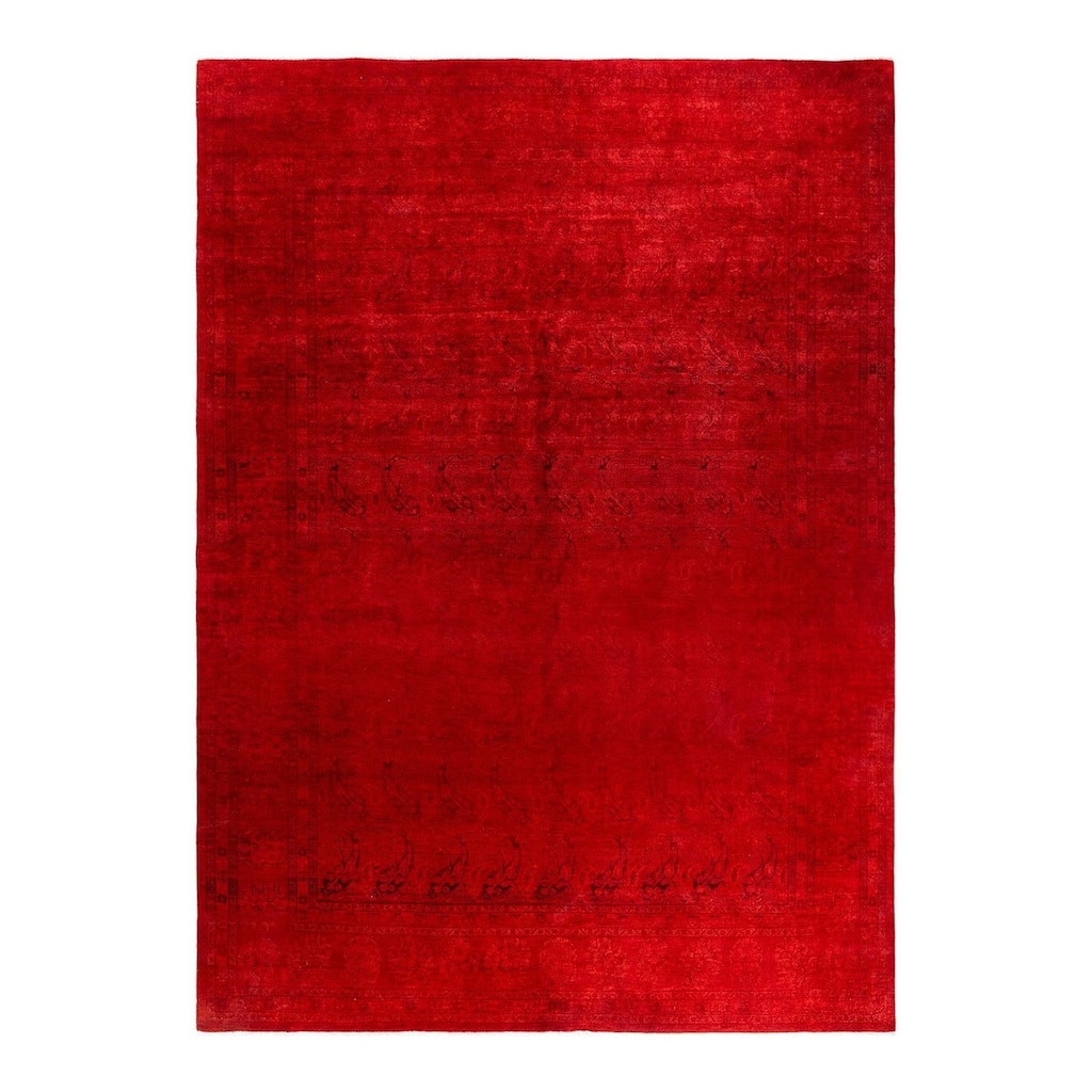 Contemporary Overdyed Wool Hand Knotted Area Rug - 10' 0" x 13' 6"