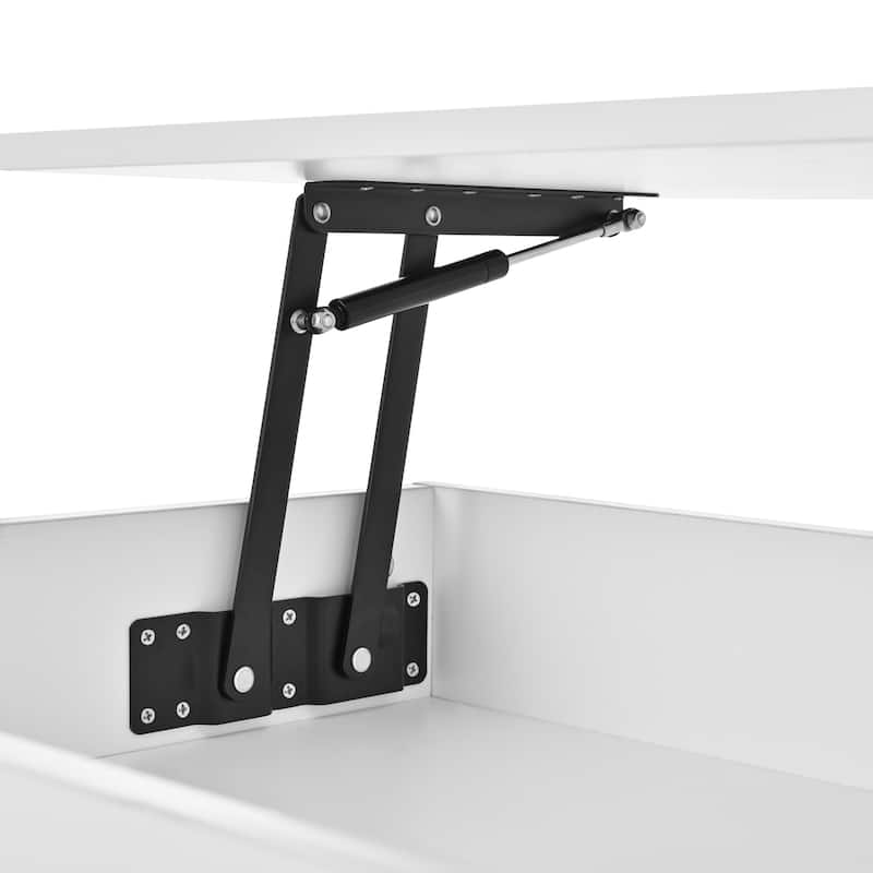 39.3" Modern Lift-Top Coffee Table with LED Lights, Hidden Storage Compartment and 2 Drawers for Living Room or Office