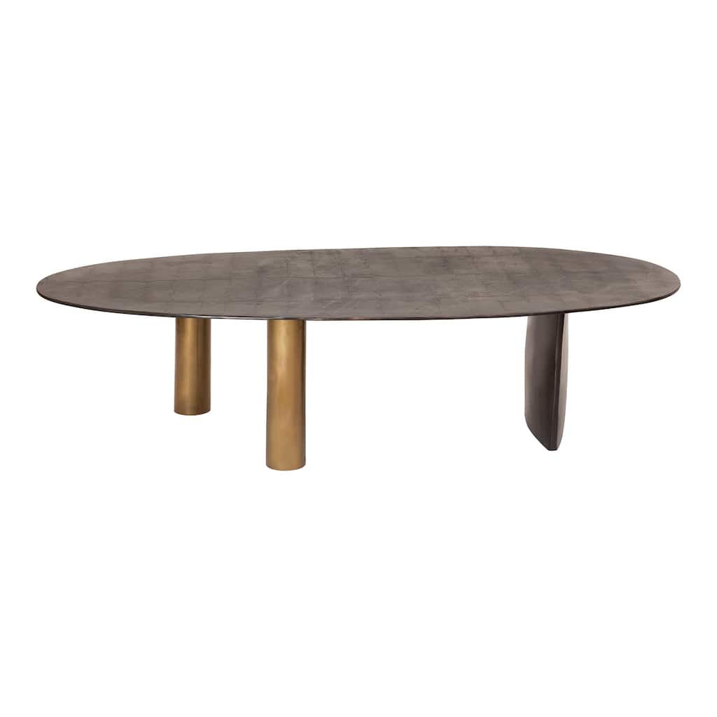 NADAAL STUDIOS Vynessa Coffee Table, Solid Aluminum Construction, Organic Oval Shape, Black