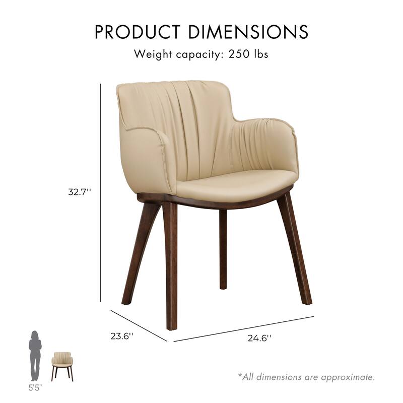 Furniture of America Abigail XIII Mid-Century Modern Solid Wood Beige Upholstered Dining Chairs (Set of 2)