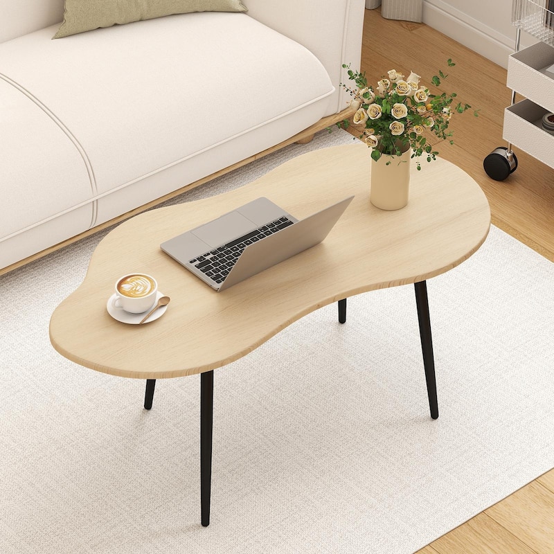 Gymax Cloud Shape Coffee TableIrregular Center Table w/ Metal